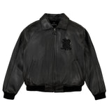 All Black Avirex Icon Leather Jacket