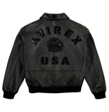 All Black Avirex Icon Leather Jacket