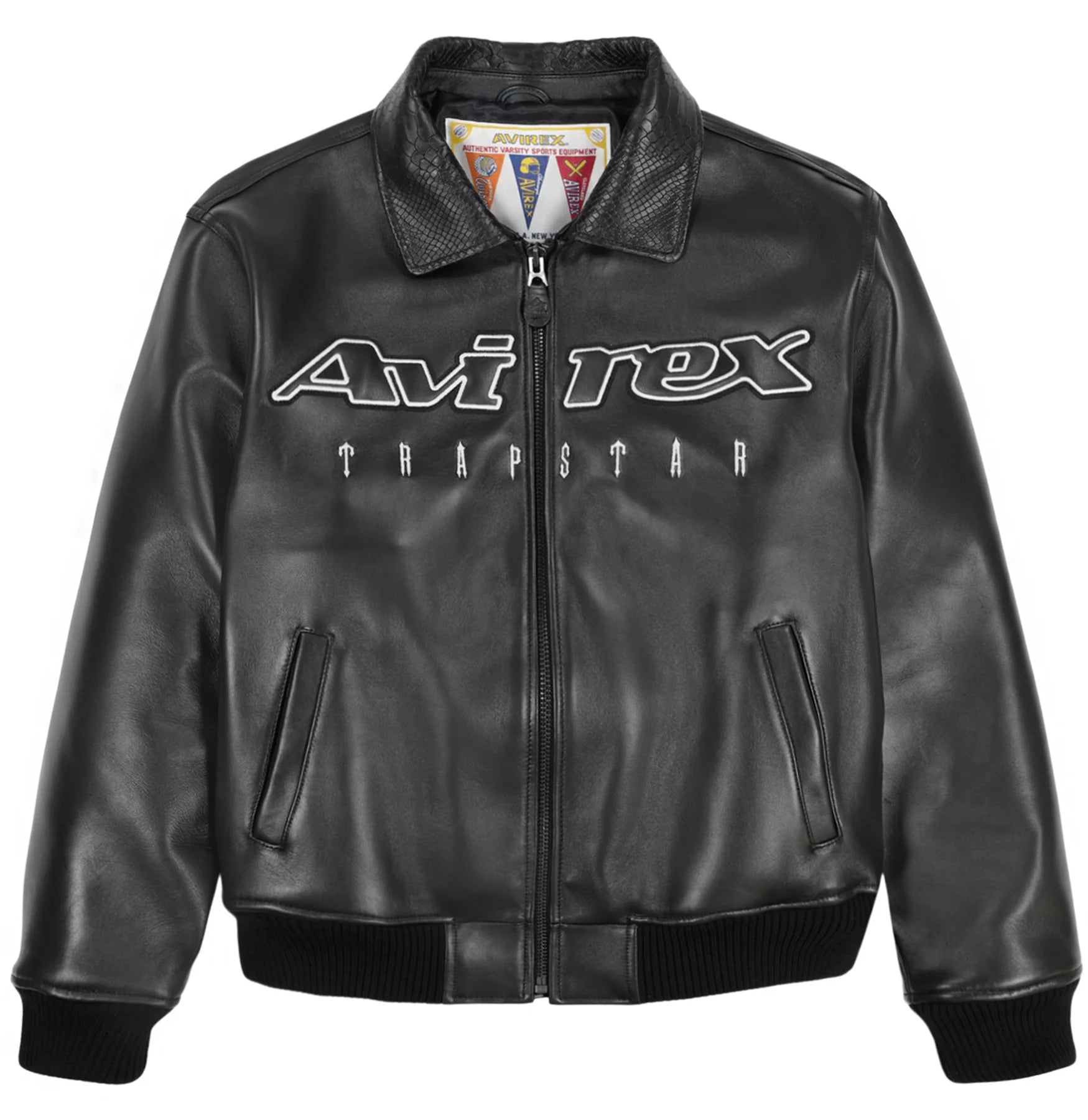 Avirex X Trapstar Icon LDN Leather Jacket Black – Leatherjacketwear