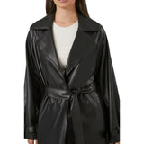 Faux-Leather-Trench-Coat-Womens-Front