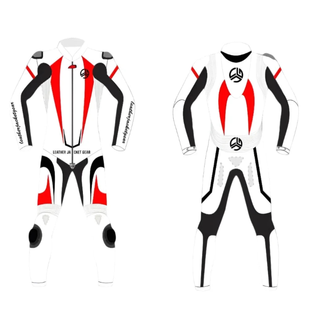 LeatherJacketGear-White-Black-Race-Suit