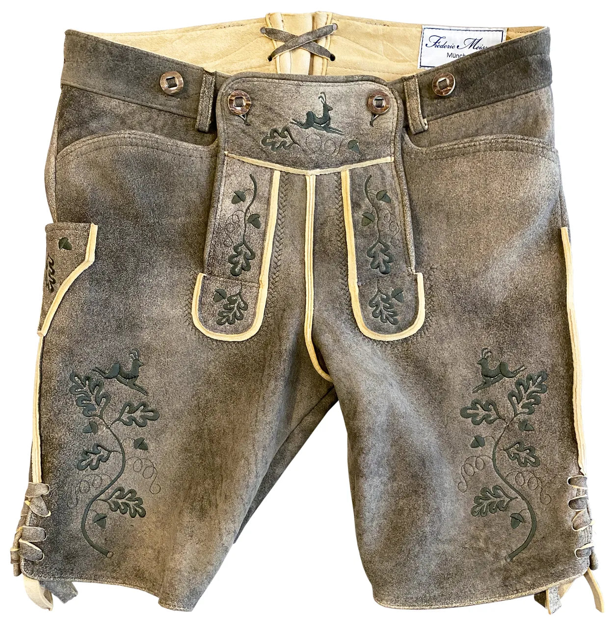 Lederhosen-Men-Maximilian-Olive-Embroidered-Front