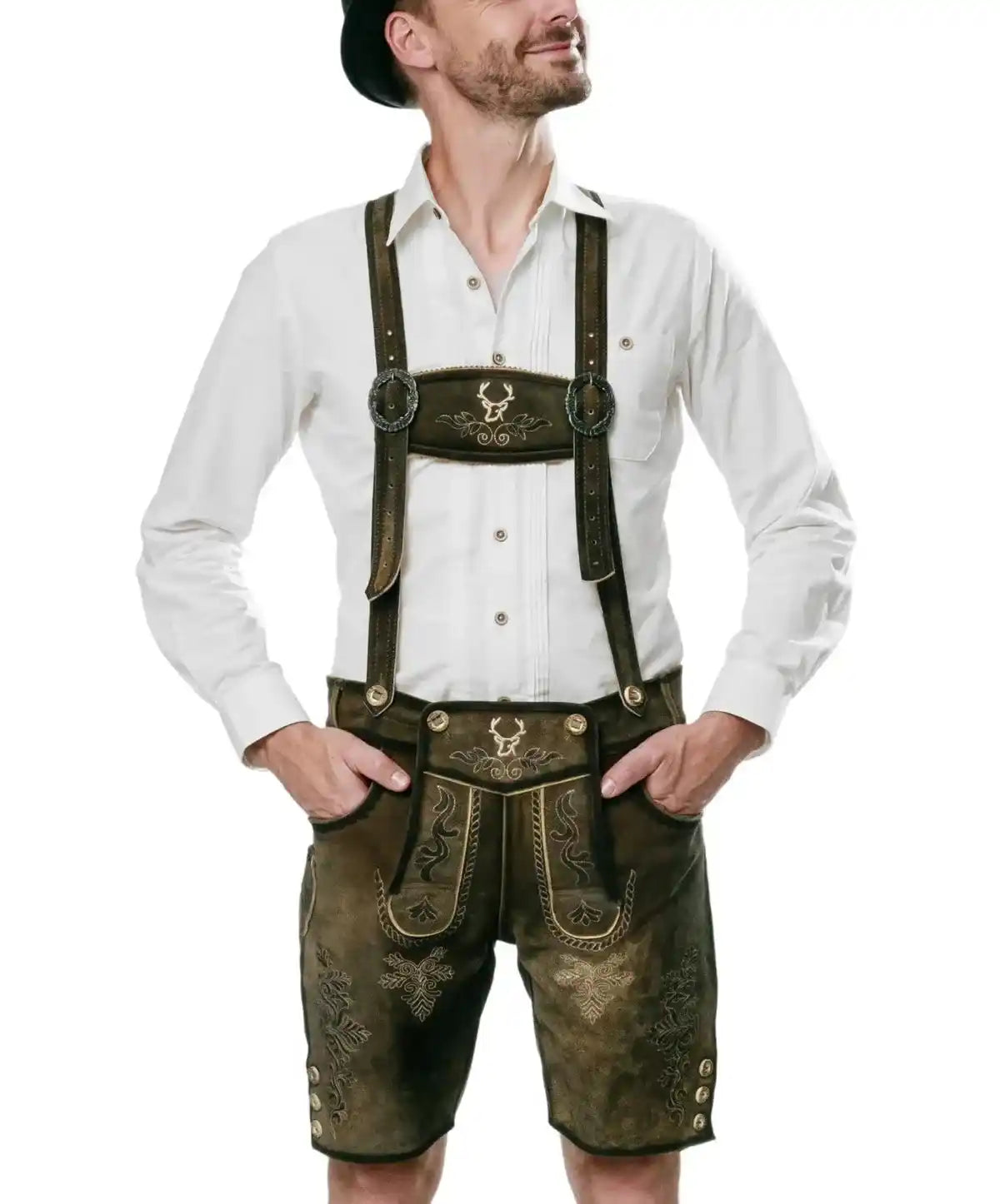 Lederhosen-Men-Short-Antique-Waxed-Brown