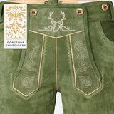 Lederhosen-Men-Short-Green-Embroidery