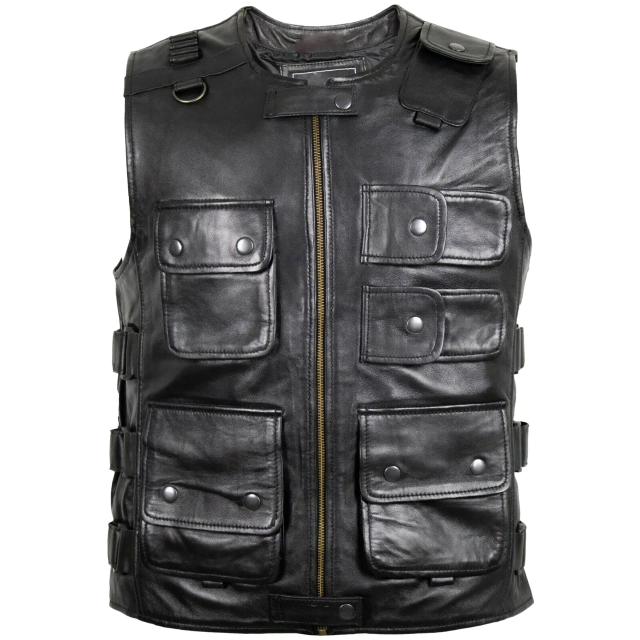 Mens-Black-Lightweight-Hunting-Vest-Front
