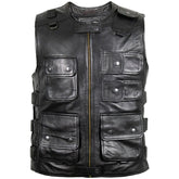 Mens-Black-Lightweight-Hunting-Vest-Front