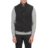 Mens-Black-Suede-Leather-Vest-Close