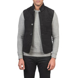 Mens-Black-Suede-Leather-Vest-Open