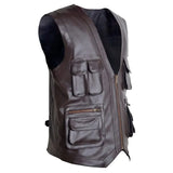 Mens-Brown-Cowhide-Leather-Vest-Left