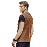Mens-Brown-Leather-Retro-Vest-Back