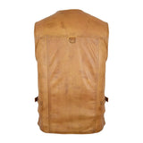 Mens-Brown-V-Neck-Leather-Hunting-Vest-Back