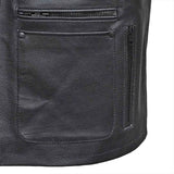 Mens-Genuine-Leather-Hunting-Vest-Pockets