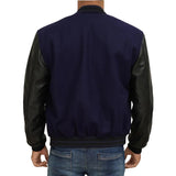 Mens-Navy-Blue-And-Black-Varsity-Jacket-Back