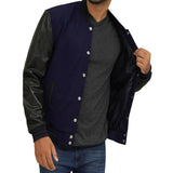 Mens-Navy-Blue-And-Black-Varsity-Jacket-Model