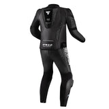 Shima-STR-2Mens-2PC-Leather-Suit-Black-Gray-Back