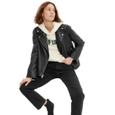 Womens-Black-Leather-Biker-Jacket-Model