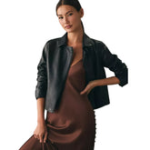 Womens-Black-Leather-Motorcycle-Jacket-Model