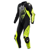 dainese-audax-d-zip-mens-1pc-perforated-suit-black-yellow-white-front