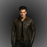 mens-cafe-racer-distressed-brown-leather-jacket-model-shoot