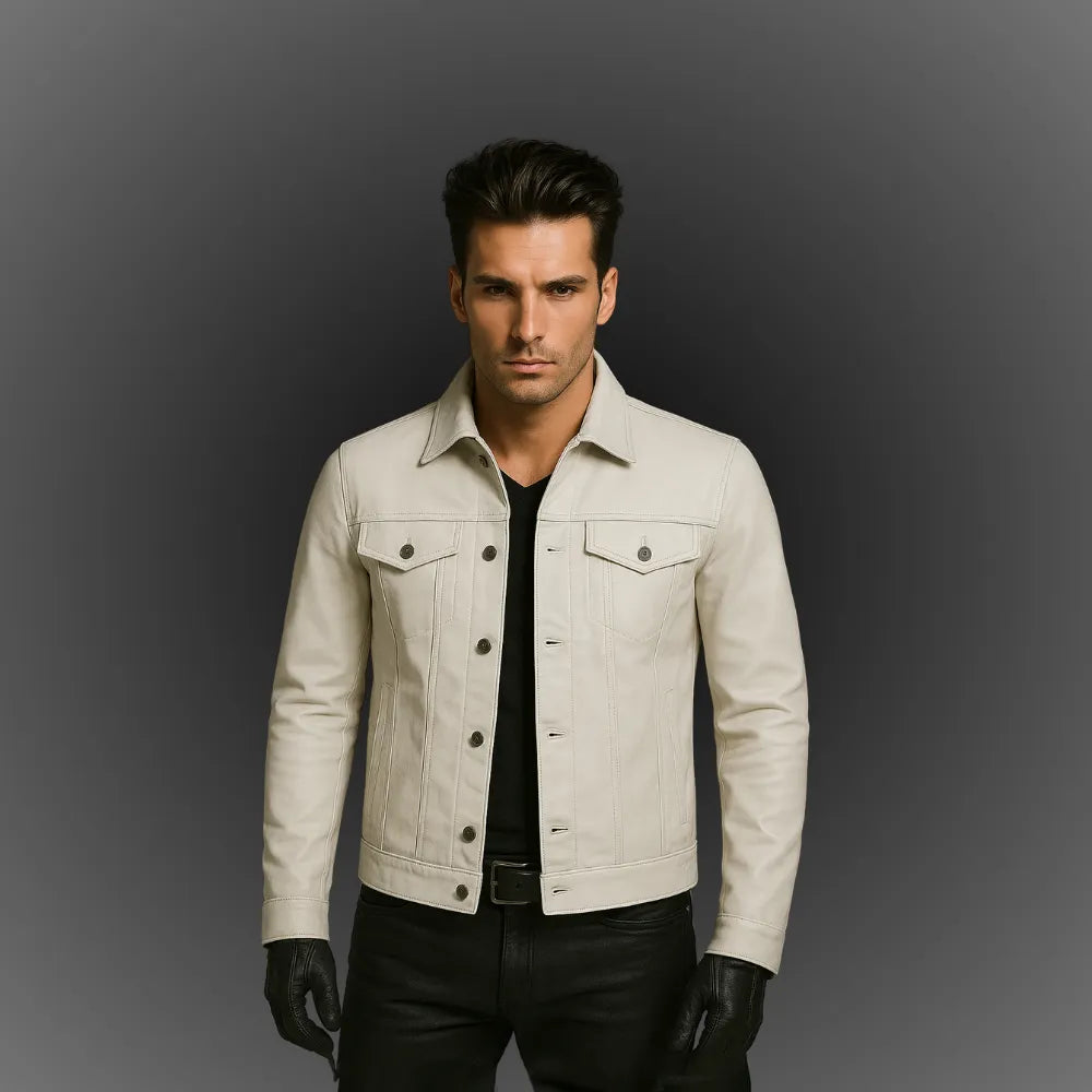 mens-off-white-leather-trucker-jacket-model-shoot