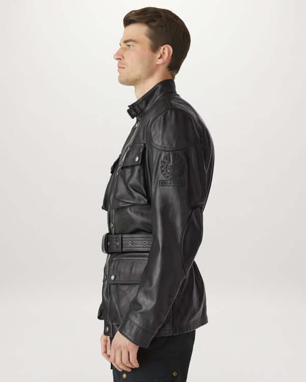 Antique Black Waxed Leather Trialmaster Motorcycle Jacket-4