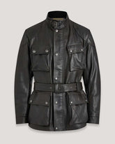 Antique Black Waxed Leather Trialmaster Motorcycle Jacket