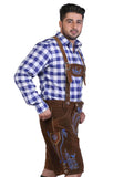 Bavarian Herren Lederhosen Brown Howl-2