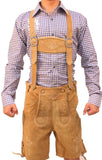 Bavarian short lederhosen Light Brown Wood-1