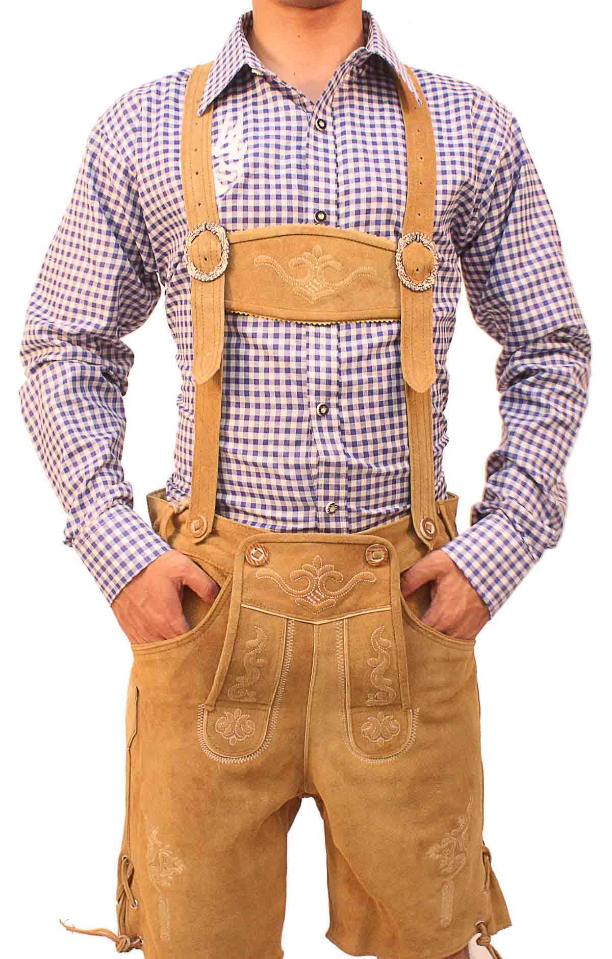 Bavarian short lederhosen Light Brown Wood