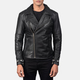 Black Leather Motorbike Jacket Men