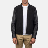 Mens Blain Black Hybrid Bomber Jacket-1