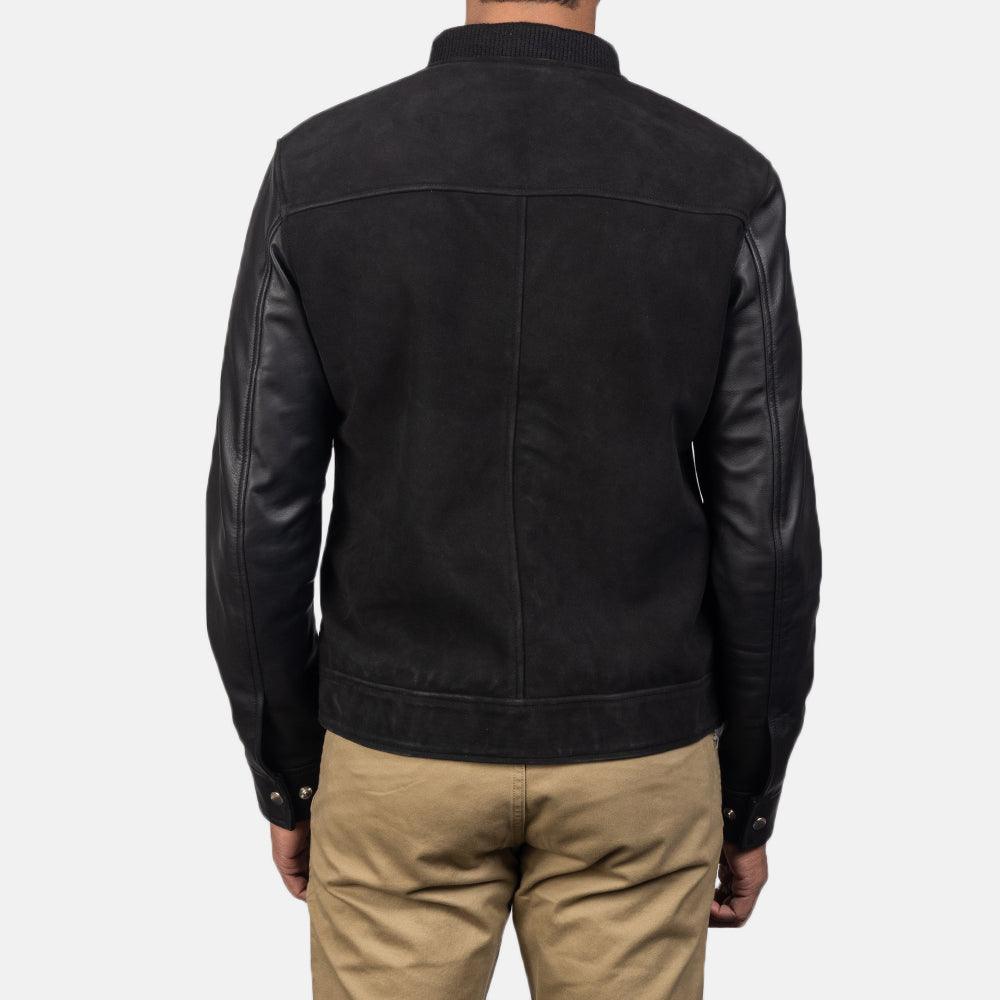 Mens Blain Black Hybrid Bomber Jacket-3