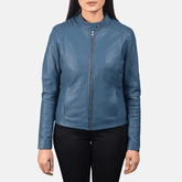 Women's Flashback Blue Biker Jacket
