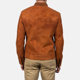 Brown Suede Bomber Jacket Men-2