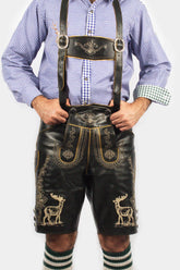 Classic Black Bavarian Lederhosen for Men