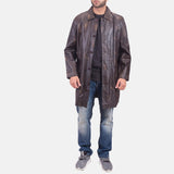 Mens Classmith Brown Leather Coat