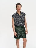 Croc-Embossed Leather Short For Men-2