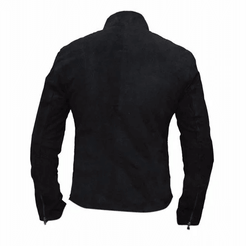 James Bond Men's Black Leather Suede Jacket-2