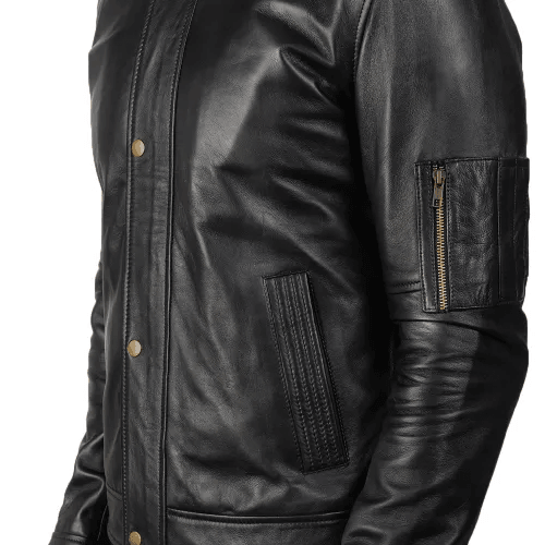 Lamb Leather Biker Jacket Men-4