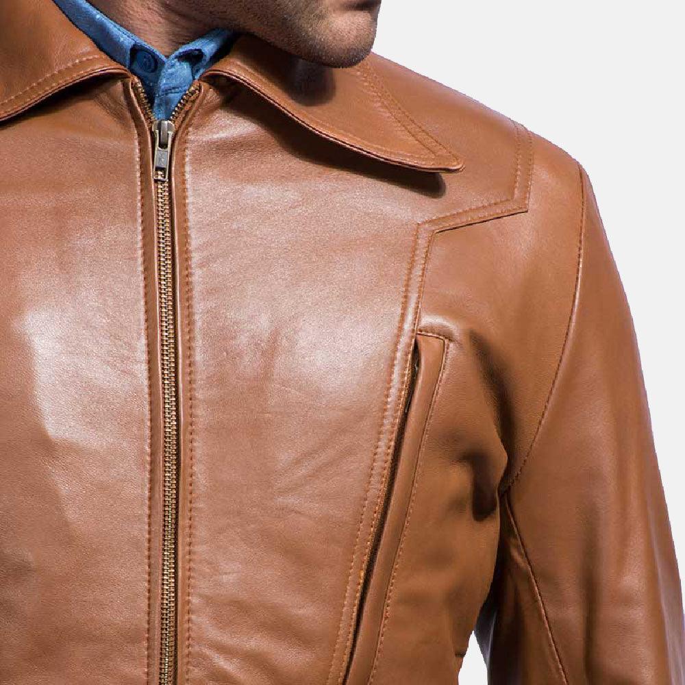 Mens Light Brown Leather Jacket-3