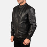 Mens Genuine Leather Bomber Jacket-4