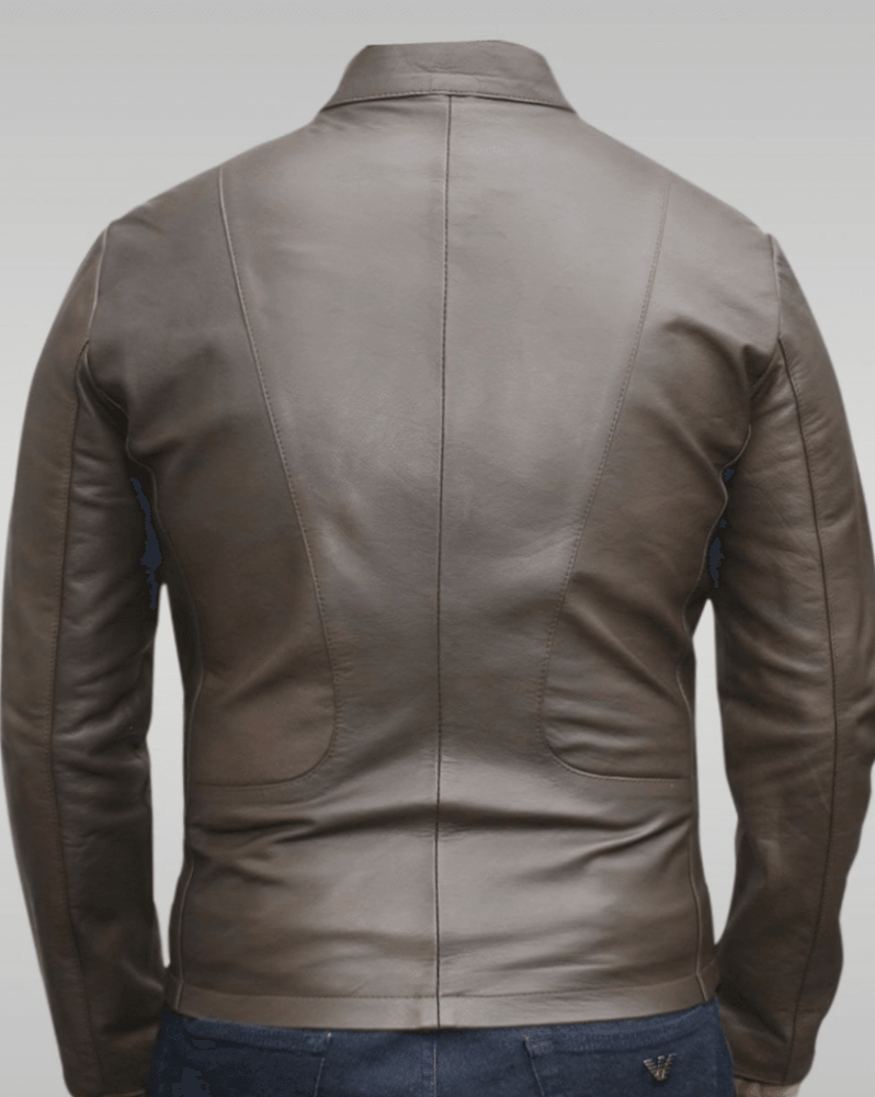 Mens 70s Style Brown Vintage Biker Leather Jacket-2