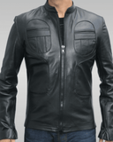 Mens 70s Style Brown Vintage Biker Leather Jacket-4