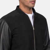 Mens Black Suede Leather Jacket Zoom