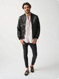 Mens Bolzano Bomber Leather Jacket-10