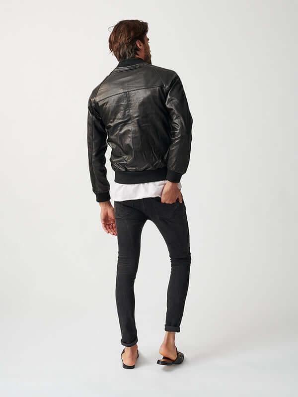 Mens Bolzano Bomber Leather Jacket-12