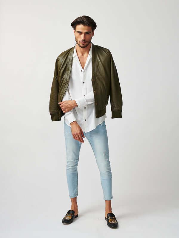 Mens Londoner Cardi Leather Jacket-33