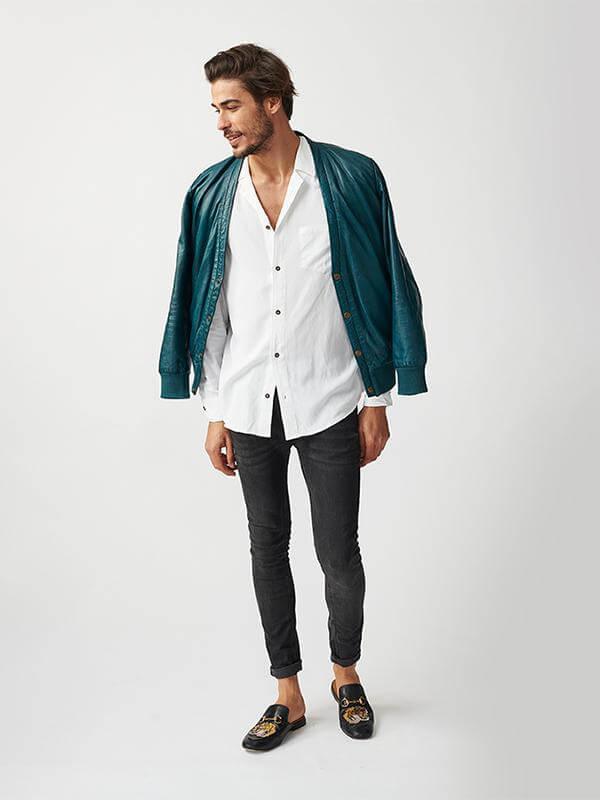 Mens Londoner Cardi Leather Jacket-5