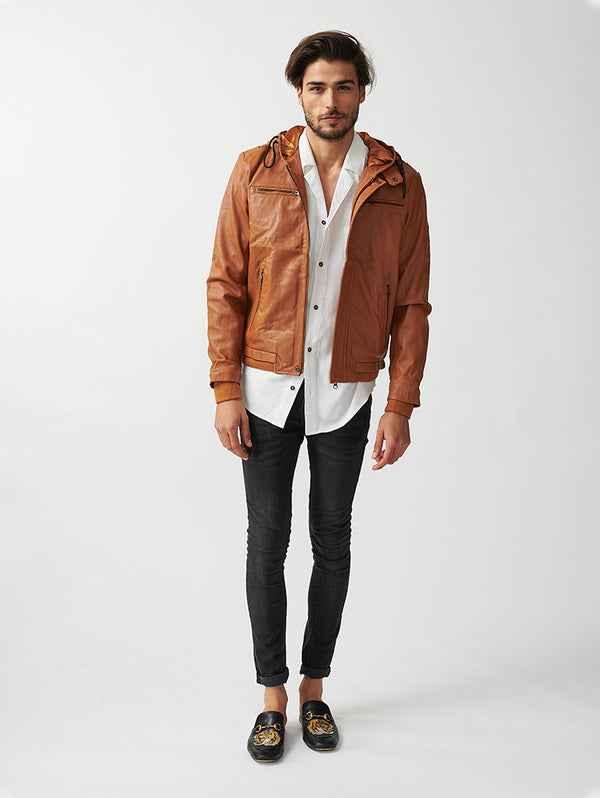 Mens ST Mortiz Hoodie Leather Jacket-12