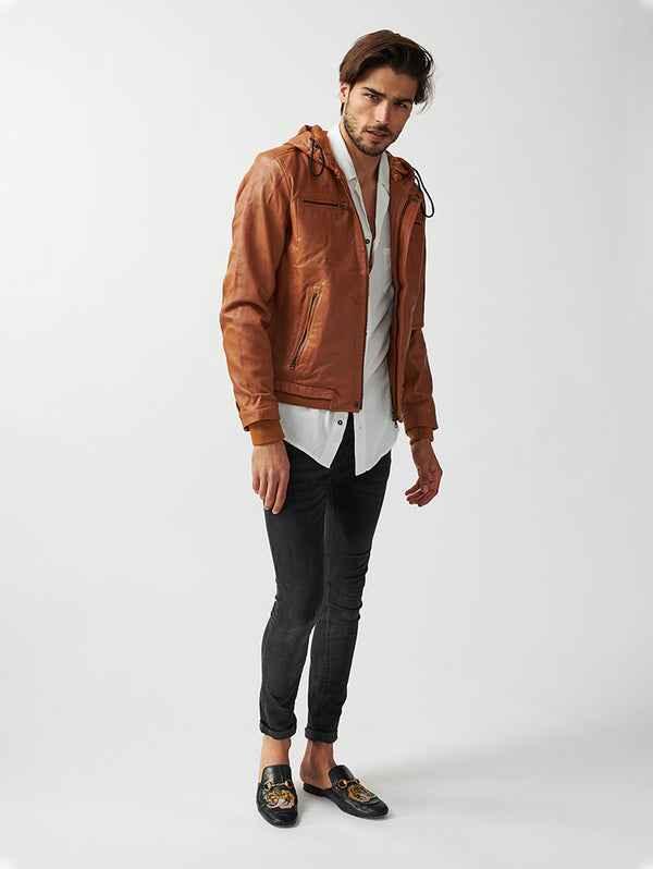 Mens ST Mortiz Hoodie Leather Jacket-13